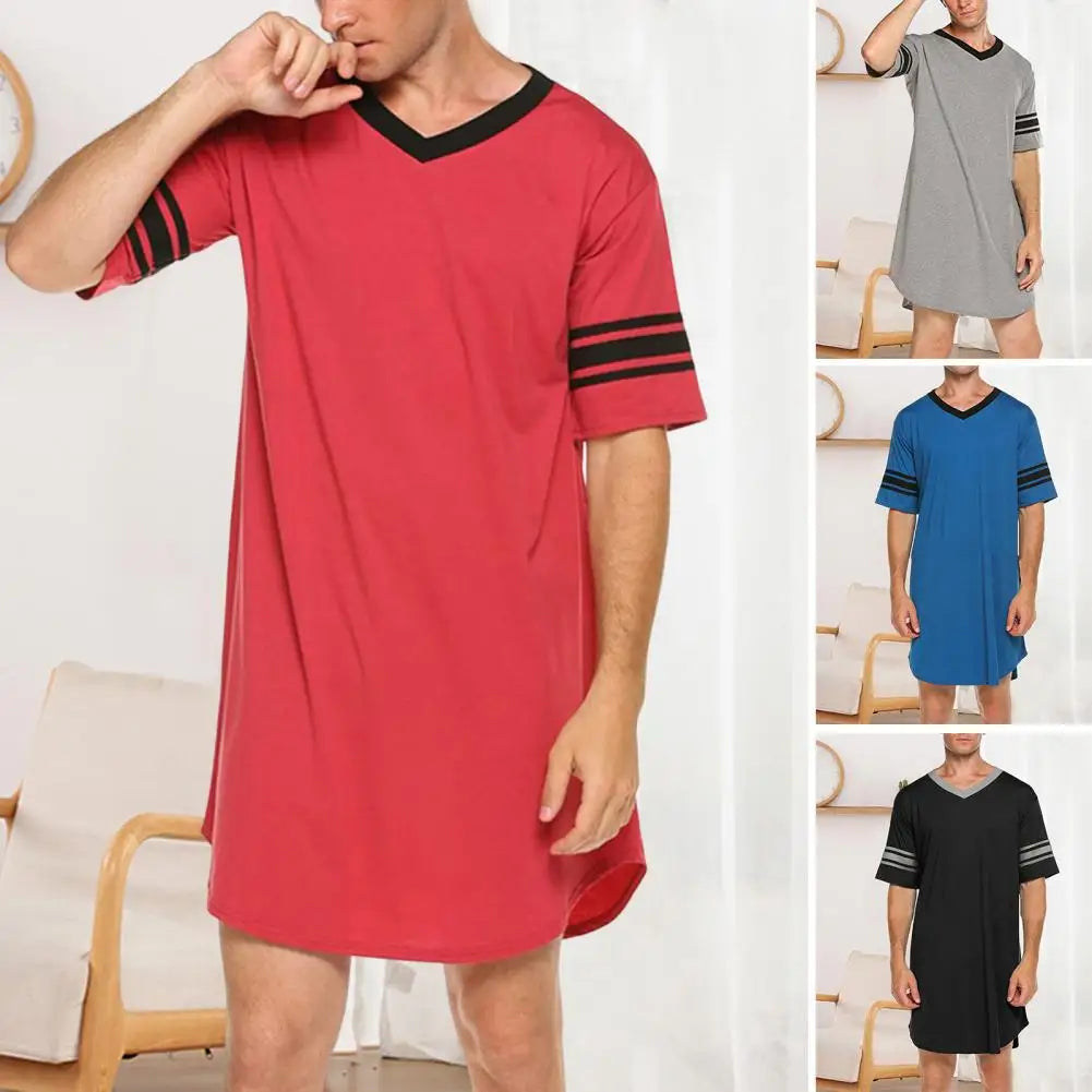 Men’s Summer Loungewear - Color Matching V-Neck Short Sleeve Top