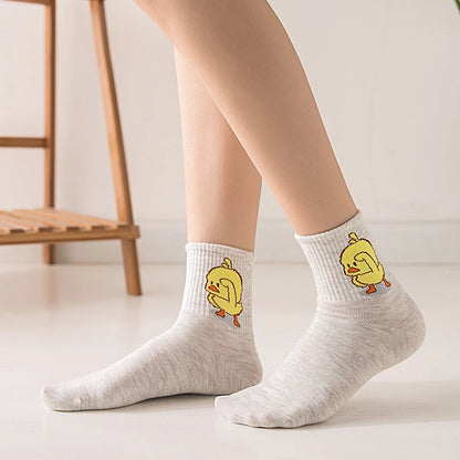 Unisex Cute Cartoon Dancing Yellow Duck Socks