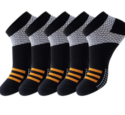 5 Pairs Men's Black Mesh Ankle Socks