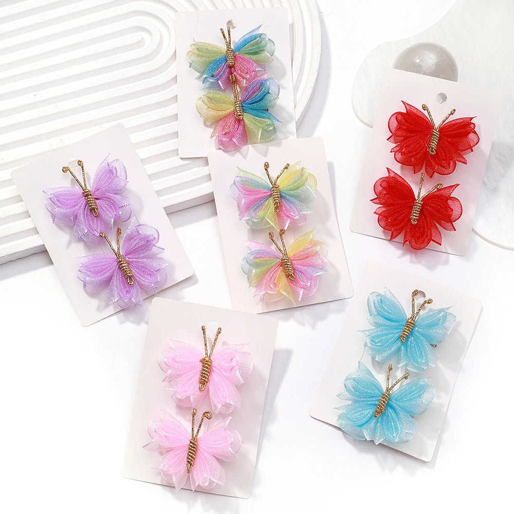 2 pcs Butterfly Hair Clip Set – Fun Cartoon Patterned