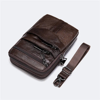 Men's Genuine Leather Shoulder Fanny Pack