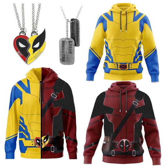 Men's Deadpool Wolverine Cosplay Hoodie