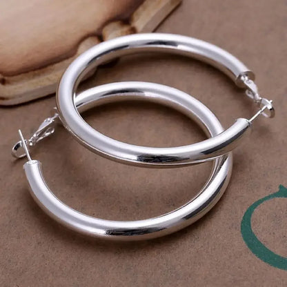 925 Sterling Silver Big Circle Earrings