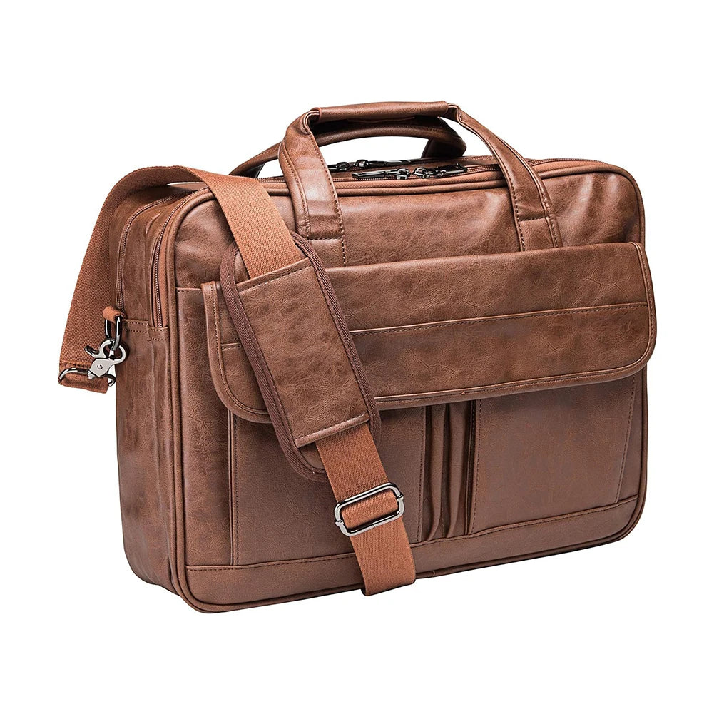 Large Capacity Briefcase for Men | Retro Classical Leather