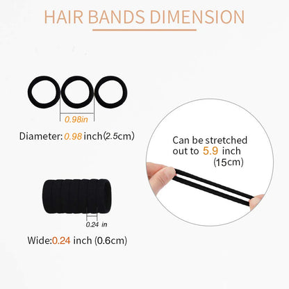 Colorful Elastic Hair Bands – Nylon Hair Accessories for Kids & Women