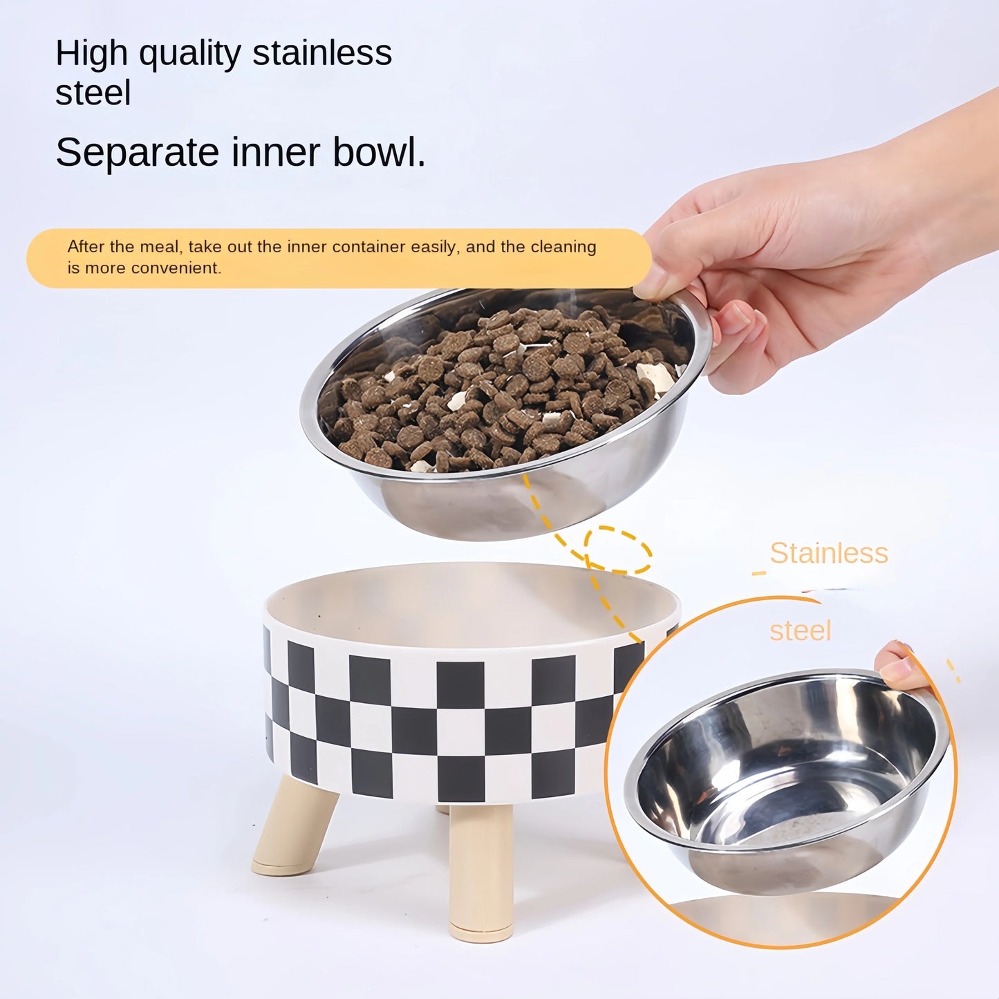 Elevated Cat Feeder Bowl | Anti-Choking Raised Food & Water Dish with Stand