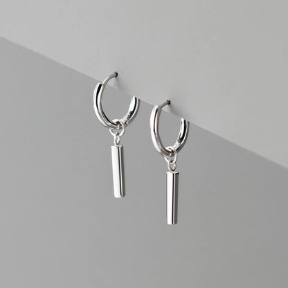 Elegant 925 Silver Needle Simple Hoop Earrings