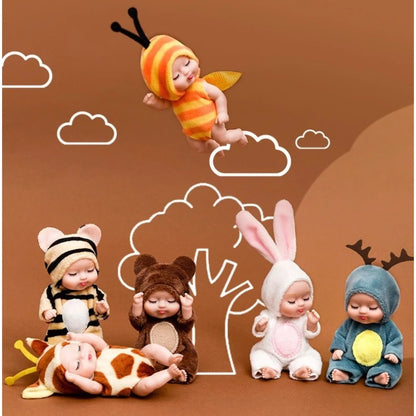 Kawaii 12cm Rebirth Sleeping Baby Doll – Animal Toy