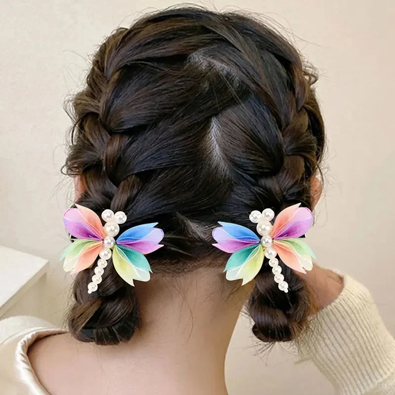 2 pcs Cute Pearl Butterfly Hair Clips for Girls – Chic