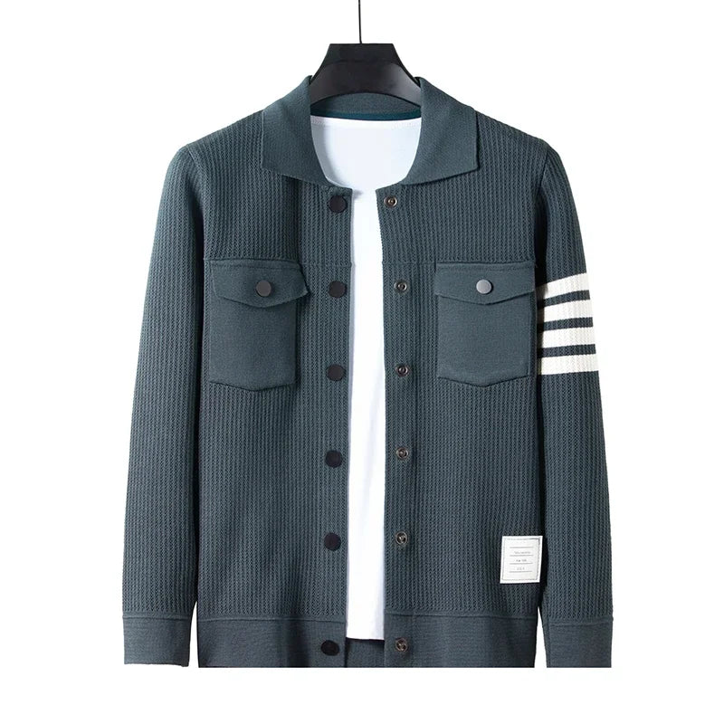 Men's Lapel Cardigan Sweater – Casual Autumn Jacket