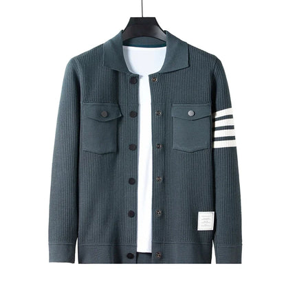 Men's Lapel Cardigan Sweater – Casual Autumn Jacket