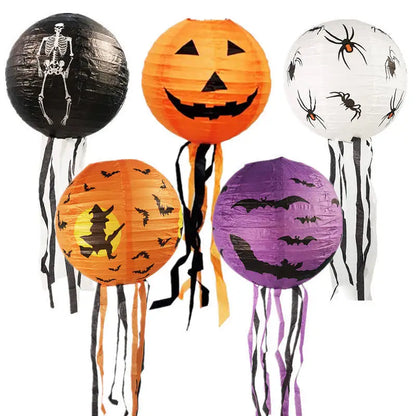 Halloween Paper Lanterns Pumpkin Spider Bat Skeleton Decoration