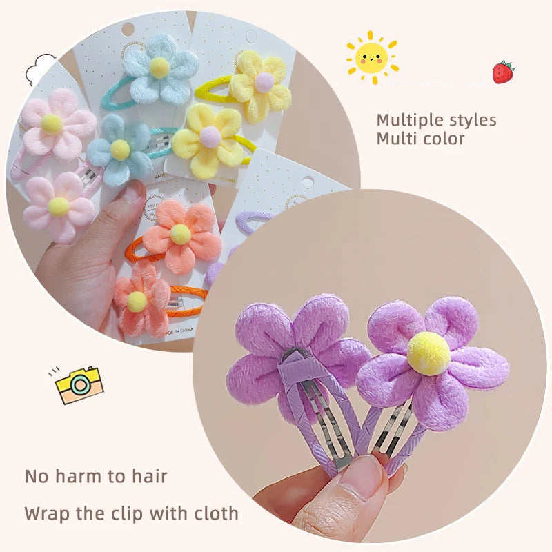 2 pcs Children's Floral Alloy Hair Clips – Cute & Stylish