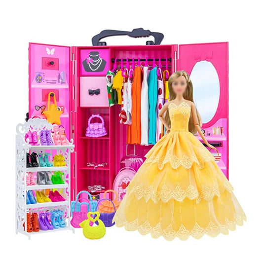 Pretty Princess Doll Closet – 65-Piece Clothes & Accessories Set