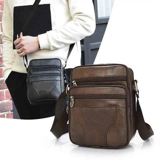 Business Cowhide Shoulder Bag - Versatile Genuine Leather Messenger