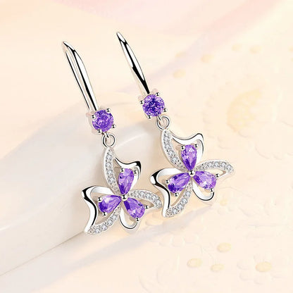 Luxury Crystal Flower Drop Earrings