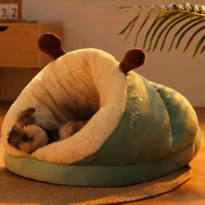 Warm Slippers Shaped Dog Bed