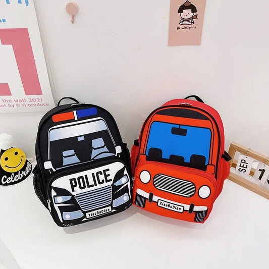 Kids’ Cute School Bags – Police Car Pattern Backpack for Boys & Girls