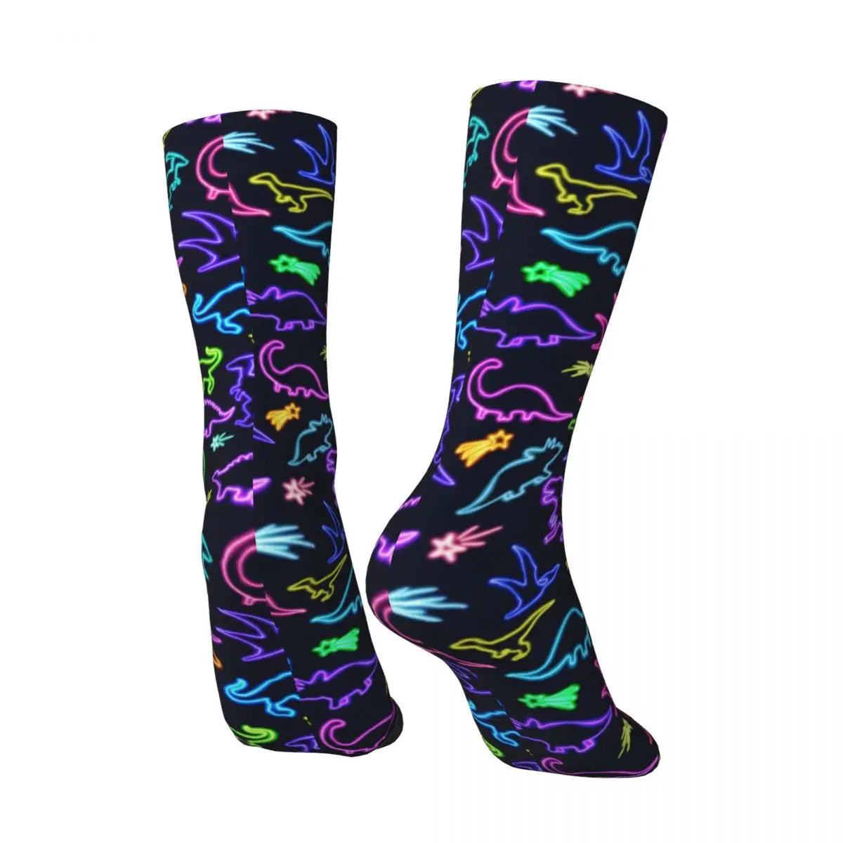 High Quality Neon Dinosaur Printed Socks