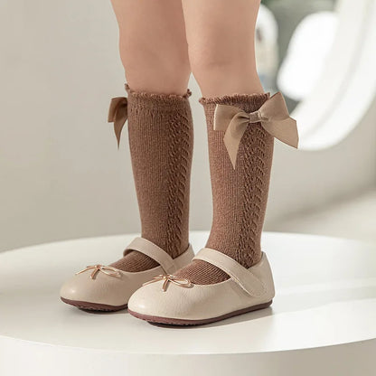 Soft Cotton Bow Long Sock