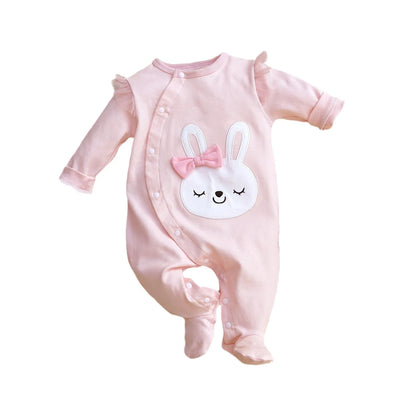 100% Cotton Baby Rompers for Girls | Cute & Comfy Long Sleeve Pajamas