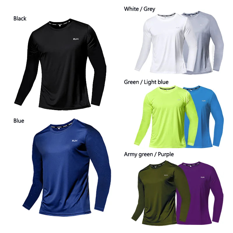 Men's Summer Ice Silk Long Sleeve T-Shirt: Quick Dry & Sun Protection