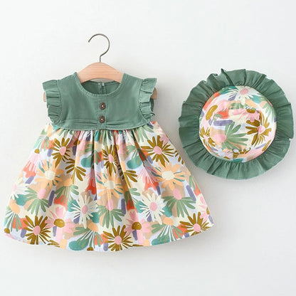 2-Piece Summer Toddler Dress Set for Girls