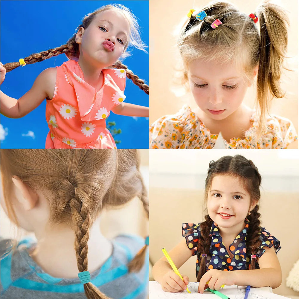 Colorful Elastic Hair Bands – Nylon Hair Accessories for Kids & Women