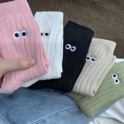 Trendy Embroidered Cotton Socks