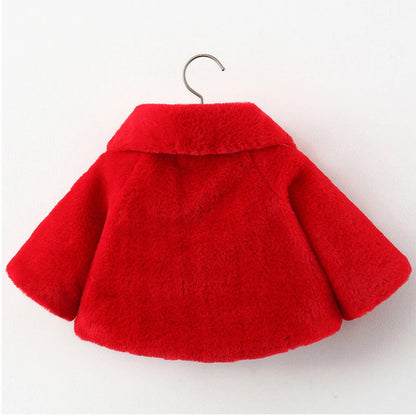 Faux Fur Baby Girl Cloak – Cute Christmas Princess Coat for Autumn & Winter