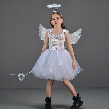 White Angel Tutu Costume for Girls