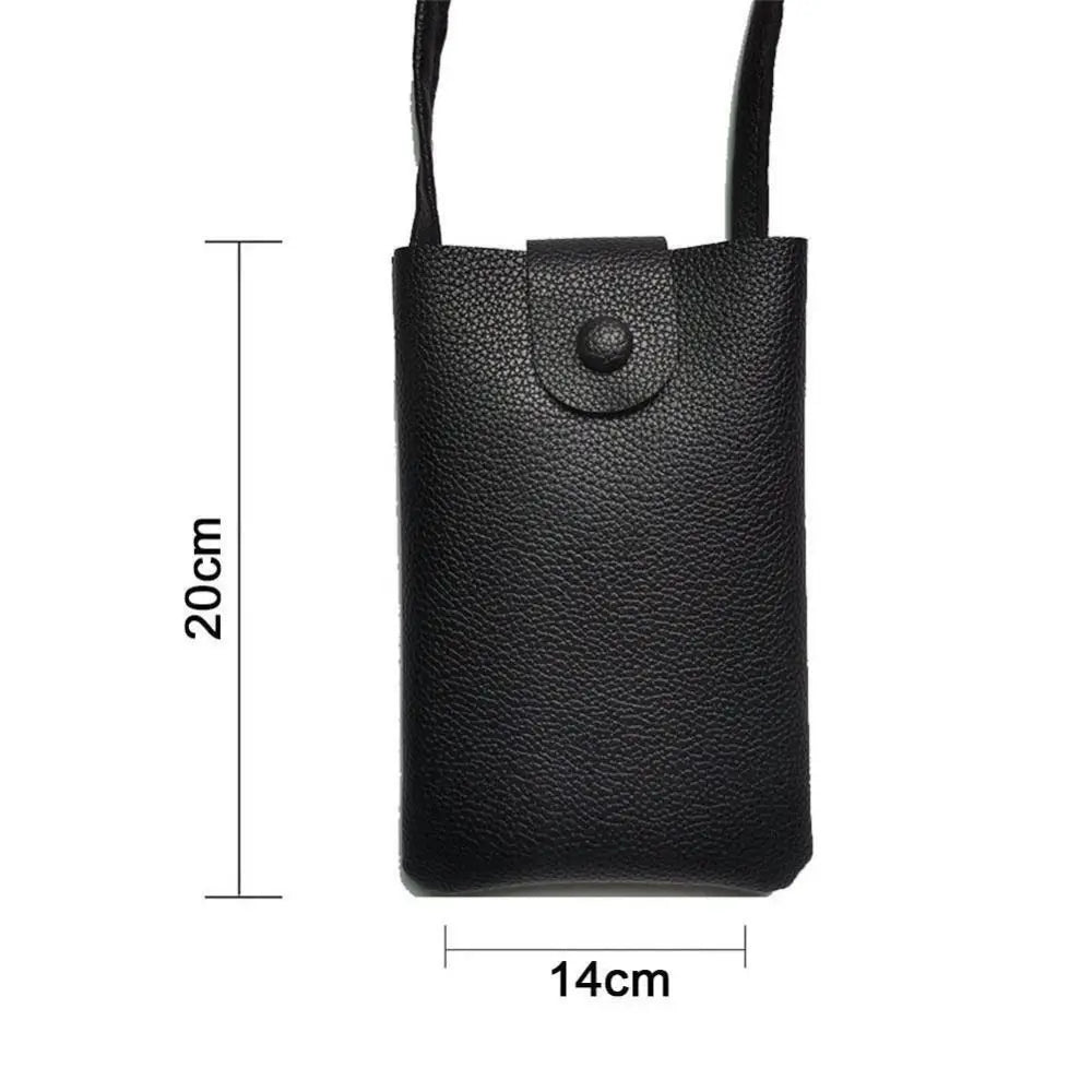 PU Leather Summer Shoulder Bag – Solid Color Mobile Phone Messenger Purse