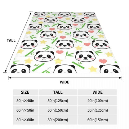 3D Panda & Bamboo Blanket – Soft Flannel Throw for Couch, Office, & Bedroom