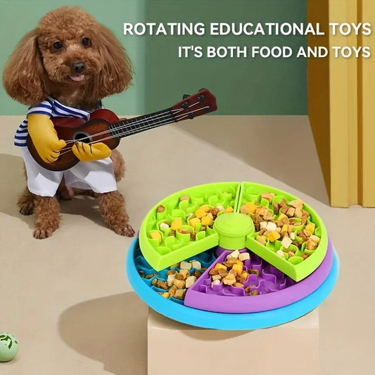 Three-Layer Rotating Slow Food Bowl for Dogs