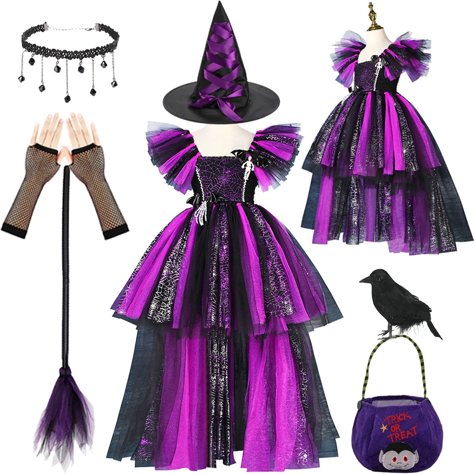 Disney Witch Costume for Girls | Purple Maleficent Deluxe Dress