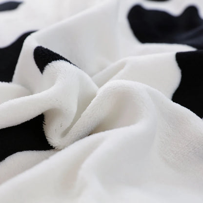 Cow Pattern Milk Velvet Flannel Fitted Sheet | Soft Elastic Mattress Cover