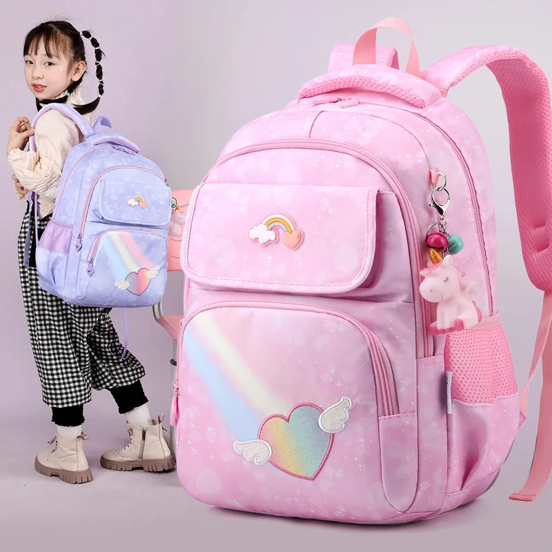 Large-Capacity Princess Nylon School Backpack