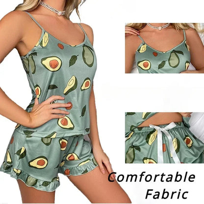 Women's Avocado Print Pajamas Suit