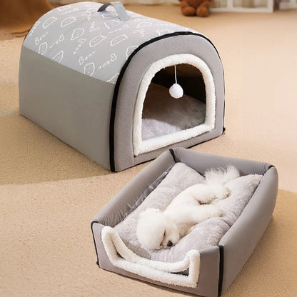 Detachable Warm Dog House Sleeping Bed