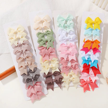 Cute Ribbon Bowknot Hair Clips Set | Handmade Hairpins for Baby Girls