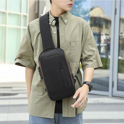 Waterproof USB Crossbody Oxford Bag