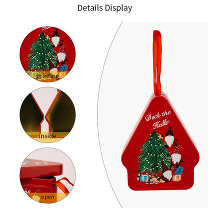 Xmas Tree Shaped Gift Box – Metal Tin Candy & Cookie Box