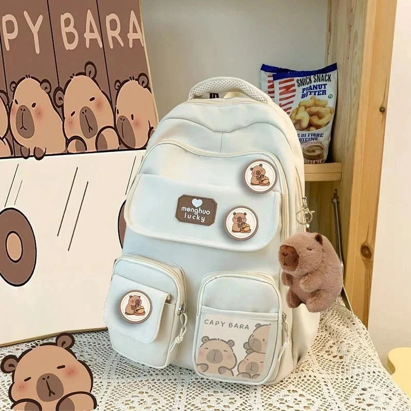 Capybara Backpack | Cute Plush Schoolbag with Large Capacity