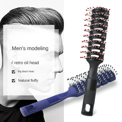 Men’s Plastic Vent Hair Brush Comb | Anti-Static Nine-Row