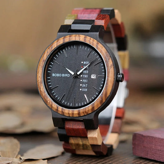 BOBO BIRD Colorful Wooden Couple Watches