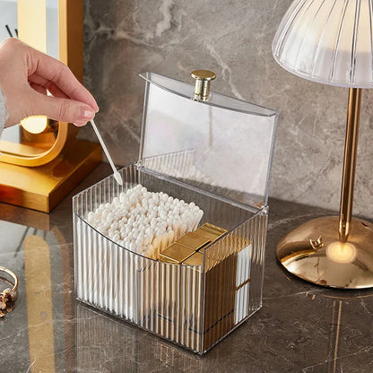 Transparent Cotton Swab & Jewelry Storage Box – Dust-Proof