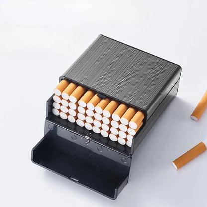 Large Capacity Metal Cigarette Case – Holds 40 Cigarettes, Portable Storage Box