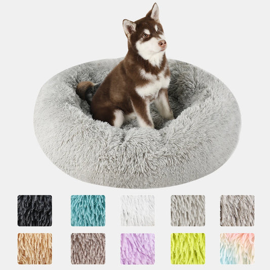 Donut Dog Bed | Large Round Plush Basket for Dogs