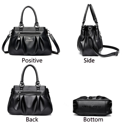 Luxury Female Handbag | High-Capacity Soft Leather Tote & Crossbody Bag