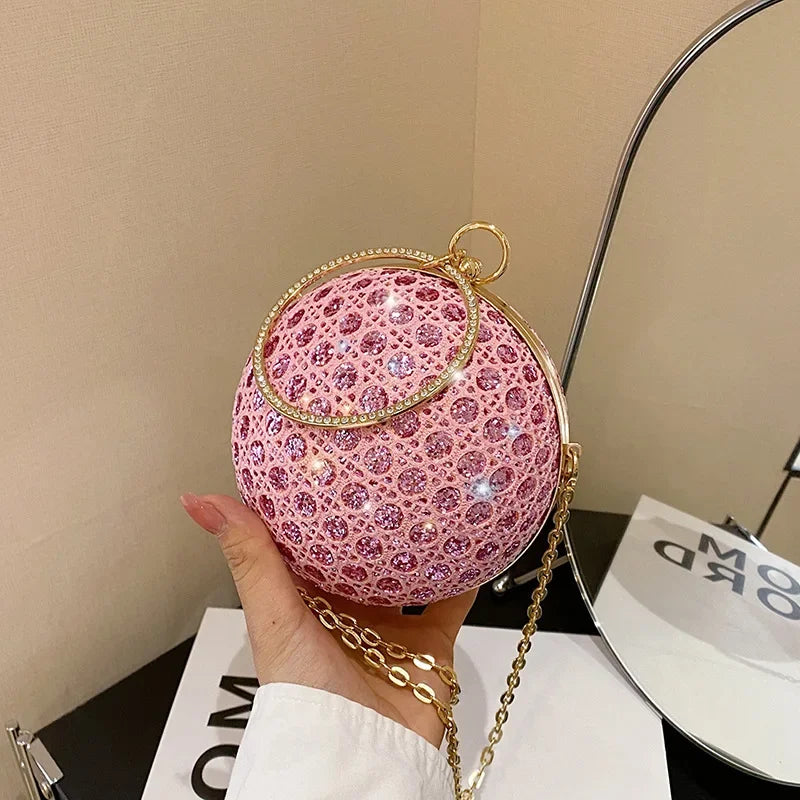 Sparkly Round Evening Purses for Women